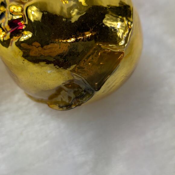 Pear Face Mercury Christmas Ornament Gold Child Antique West Germany Hand Blown - Picture 6 of 11